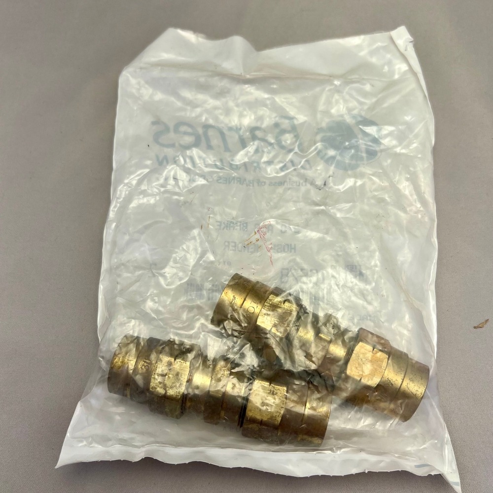 Barnes Air Brake Hose Mender 3/8 Inch Brass New MPW-16678 2-Pack
